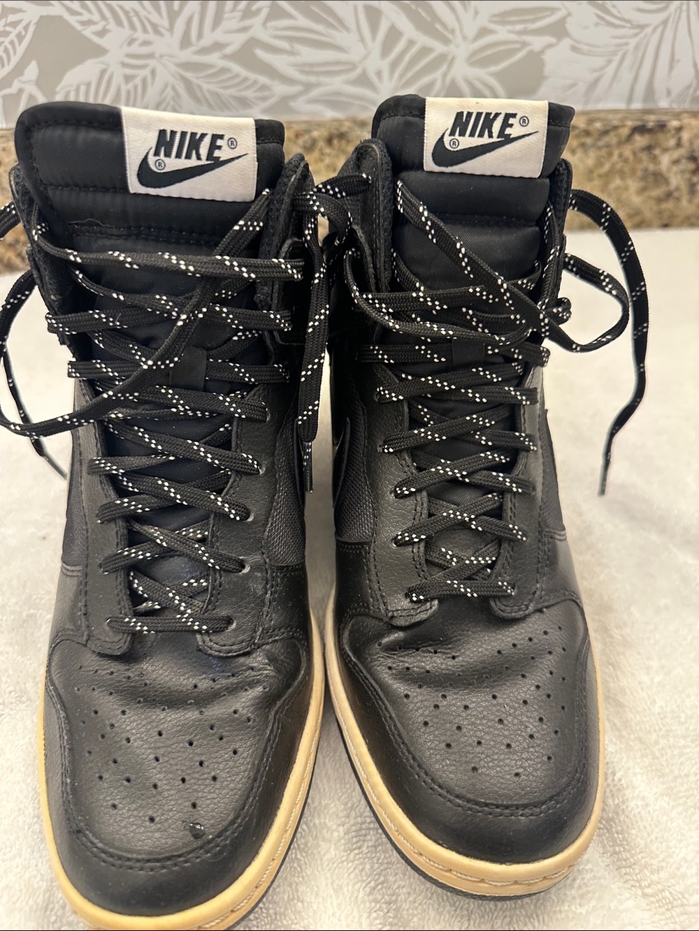 Nike Black High-Top Sneakers with Cream Gum Sole